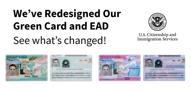 USCIS công bố mẫu Thẻ xanh và Giấy phép làm việc (EAD) mới