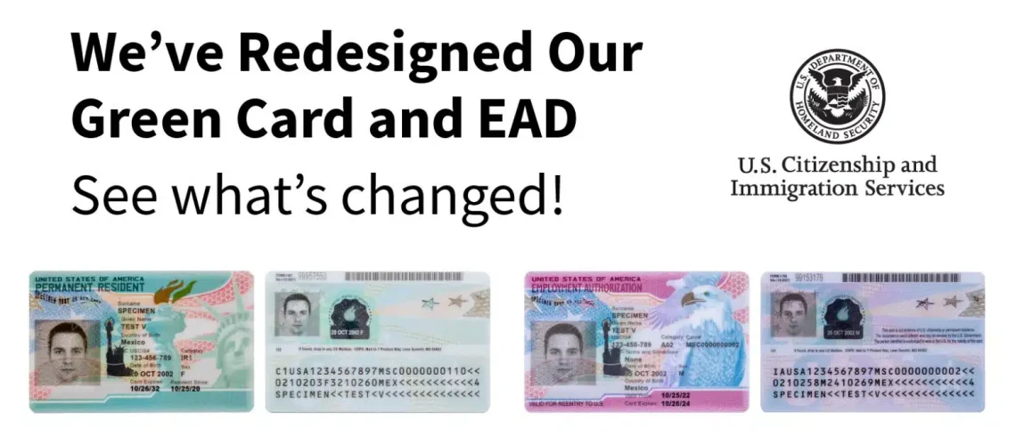 USCIS công bố mẫu Thẻ xanh và Giấy phép làm việc (EAD) mới